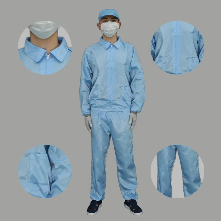Ropa de trabajo antistática ESD para prendas de tela