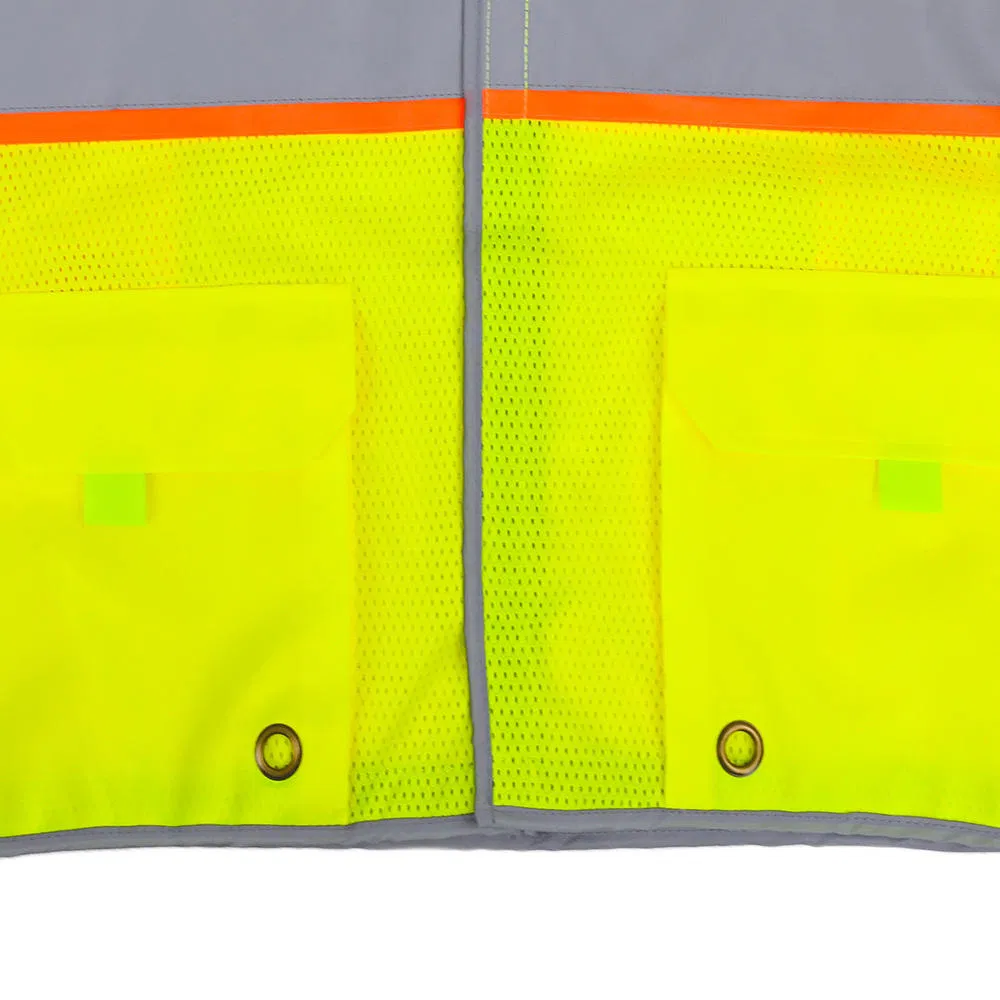 Clase 2 Camisas de Seguridad de Manga Corta Transpirables de Alta Calidad y Alta Visibilidad Ropa de Seguridad Reflectante