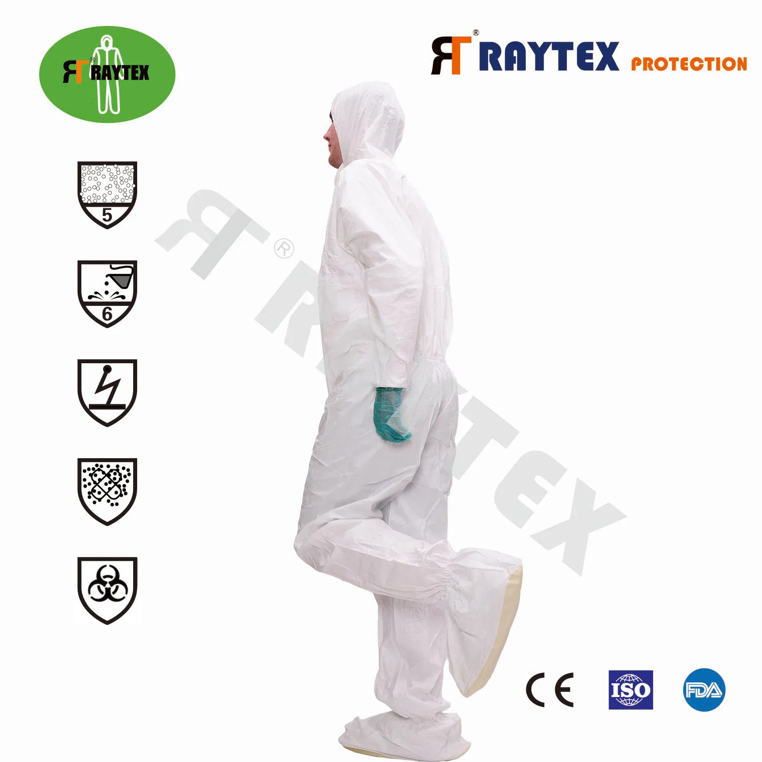Traje de protección desechable y transpirable Type5/6 para ropa de seguridad, kit de EPP, venta al por mayor