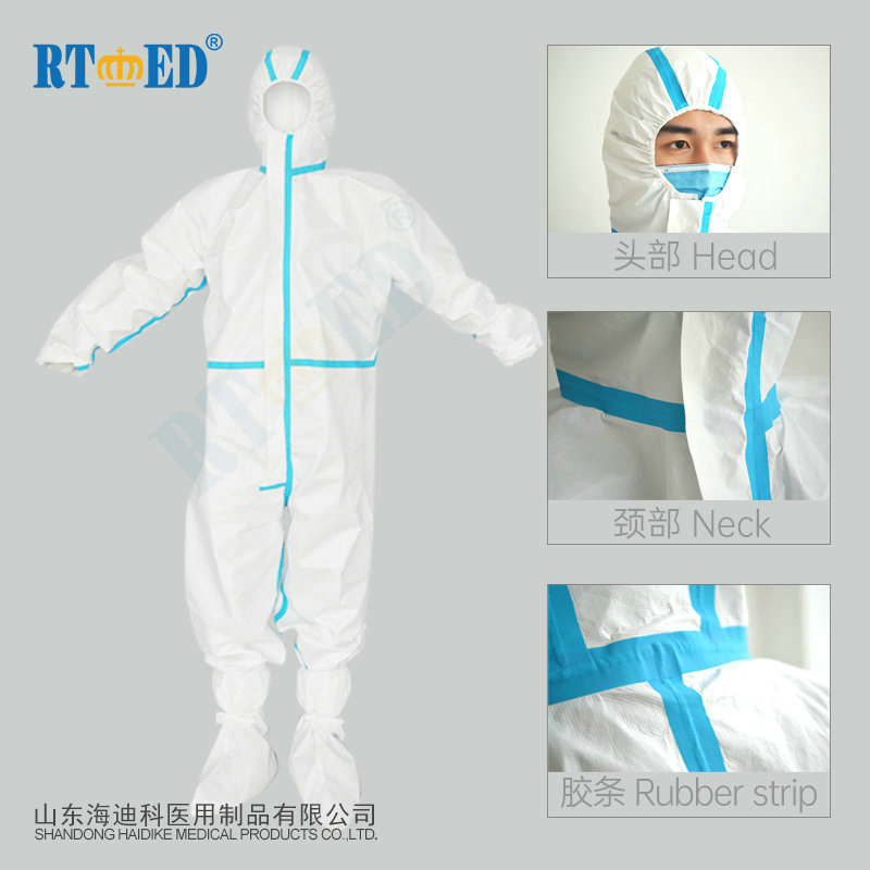 Ropa protectora médica desechable de material PP y PE