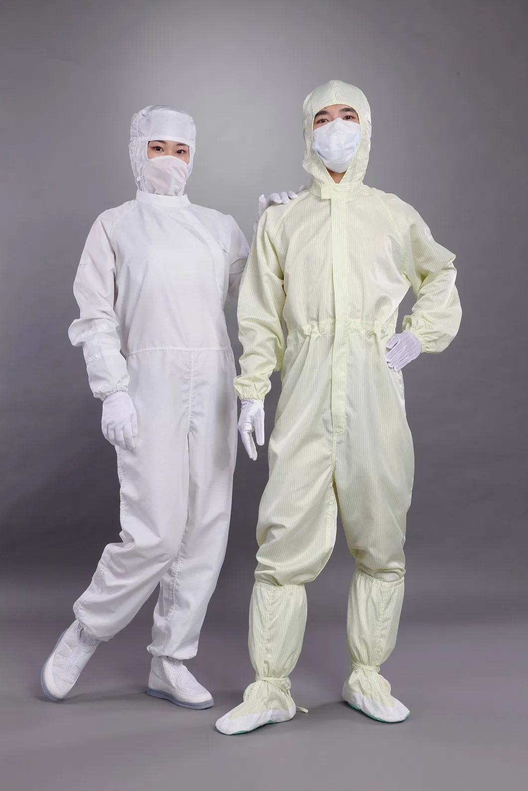 Múltiples telas disponibles para monos libres de polvo y antiestáticos, ropa de taller limpia