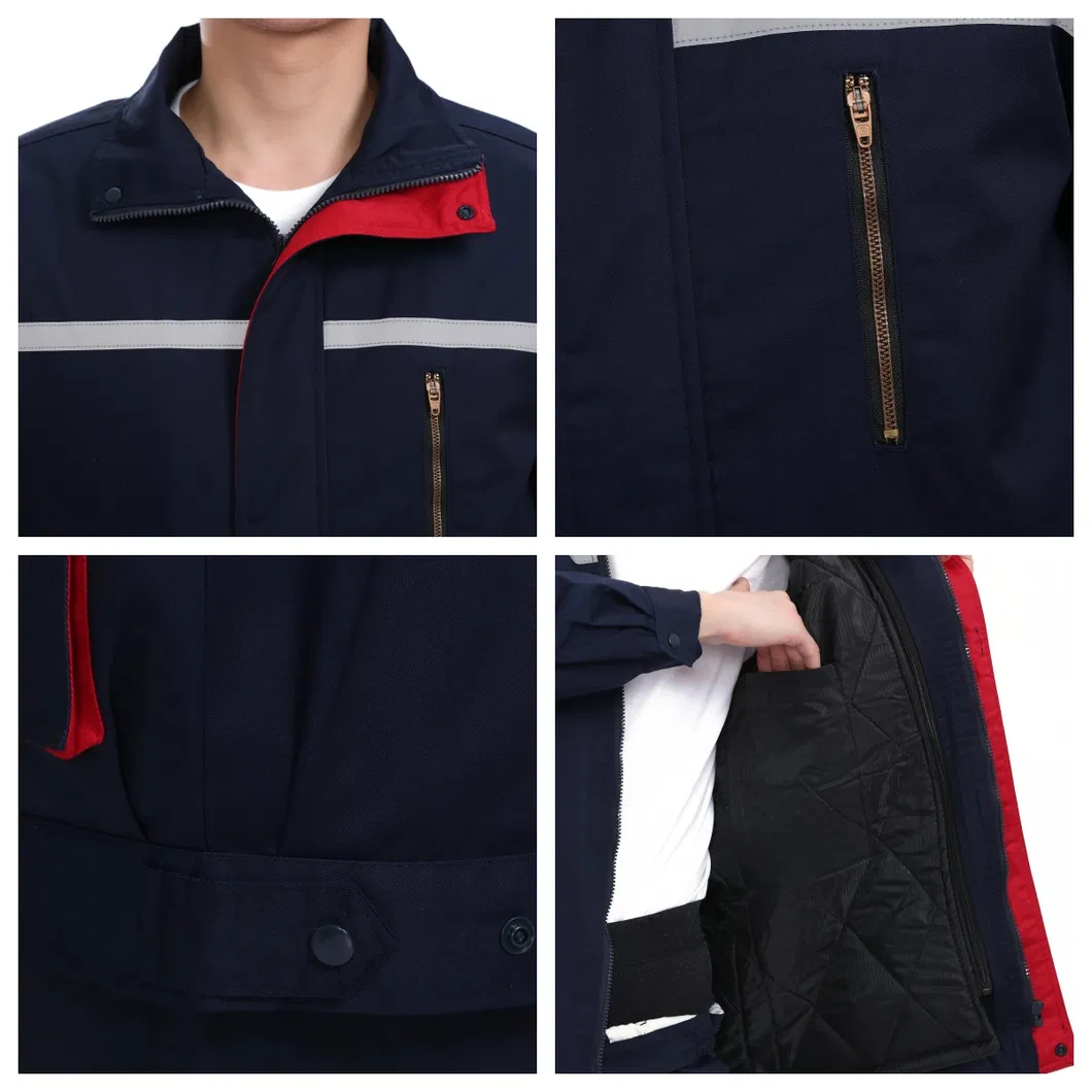 Chaqueta de trabajo protectora unisex para invierno con forro interior desmontable, ropa de seguridad para fábrica y taller