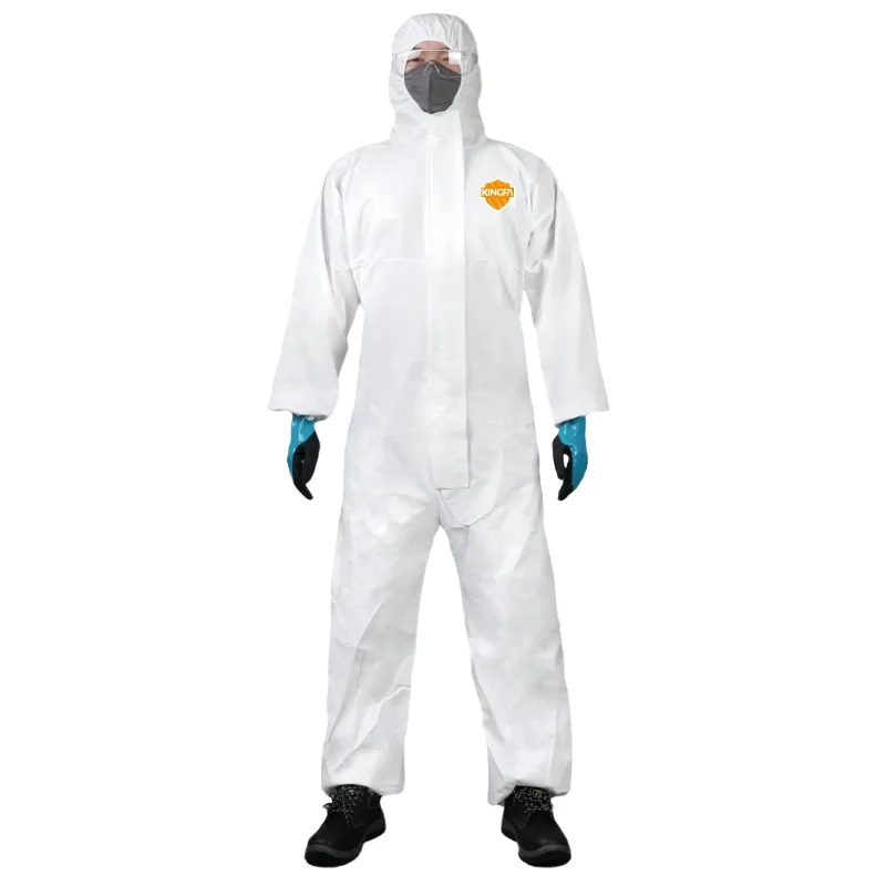 Cubierta protectora absorbente de partículas dañinas de polvo, antiestática, libre de silicona, ropa de seguridad transpirable