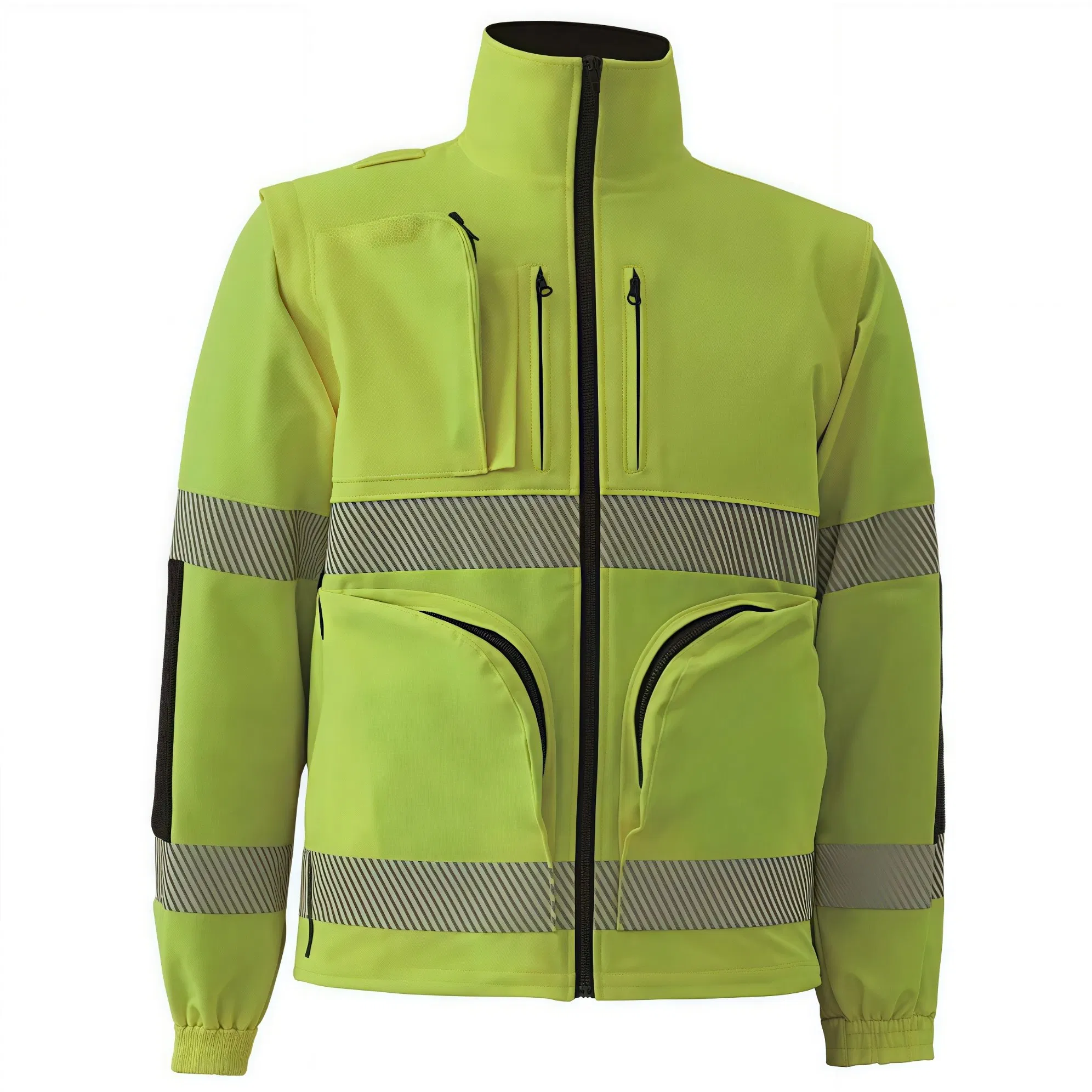 Chaqueta Reflectante de Seguridad para Exteriores Ropa de Alta Visibilidad Traje Mono Uniforme de Guardia de Seguridad Ropa de Trabajo