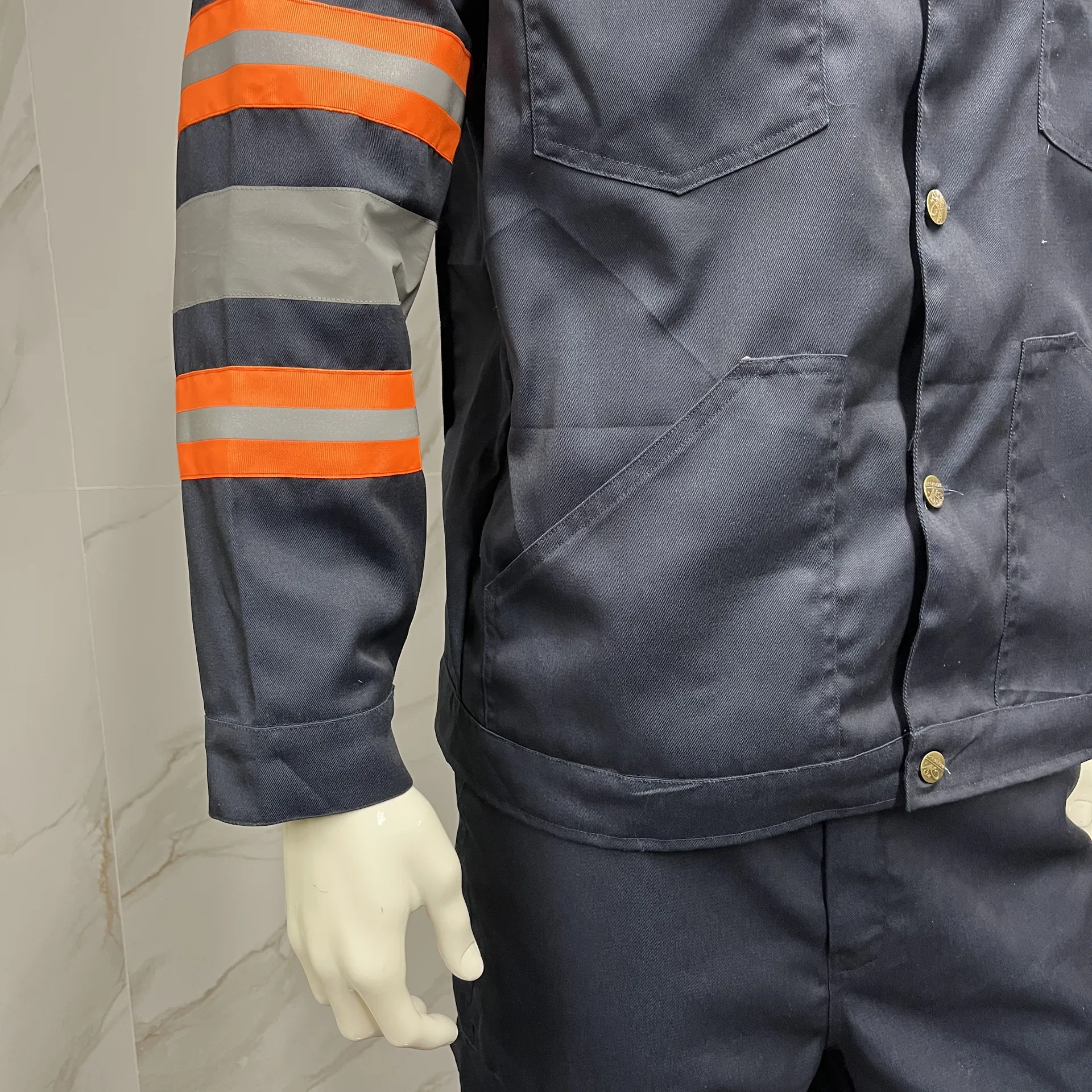 Mono de protección ignífugo de algodón, ropa de trabajo segura, antiestática para construcción