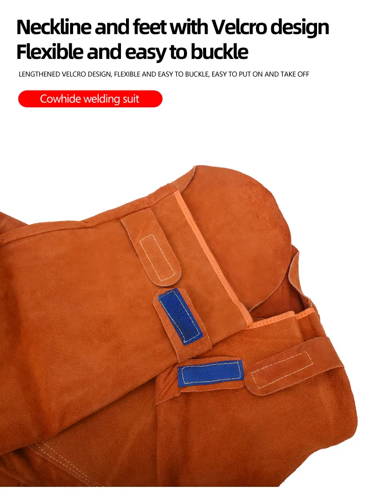 Ropa protectora de soldadura de cuero de vaca suave y cómoda