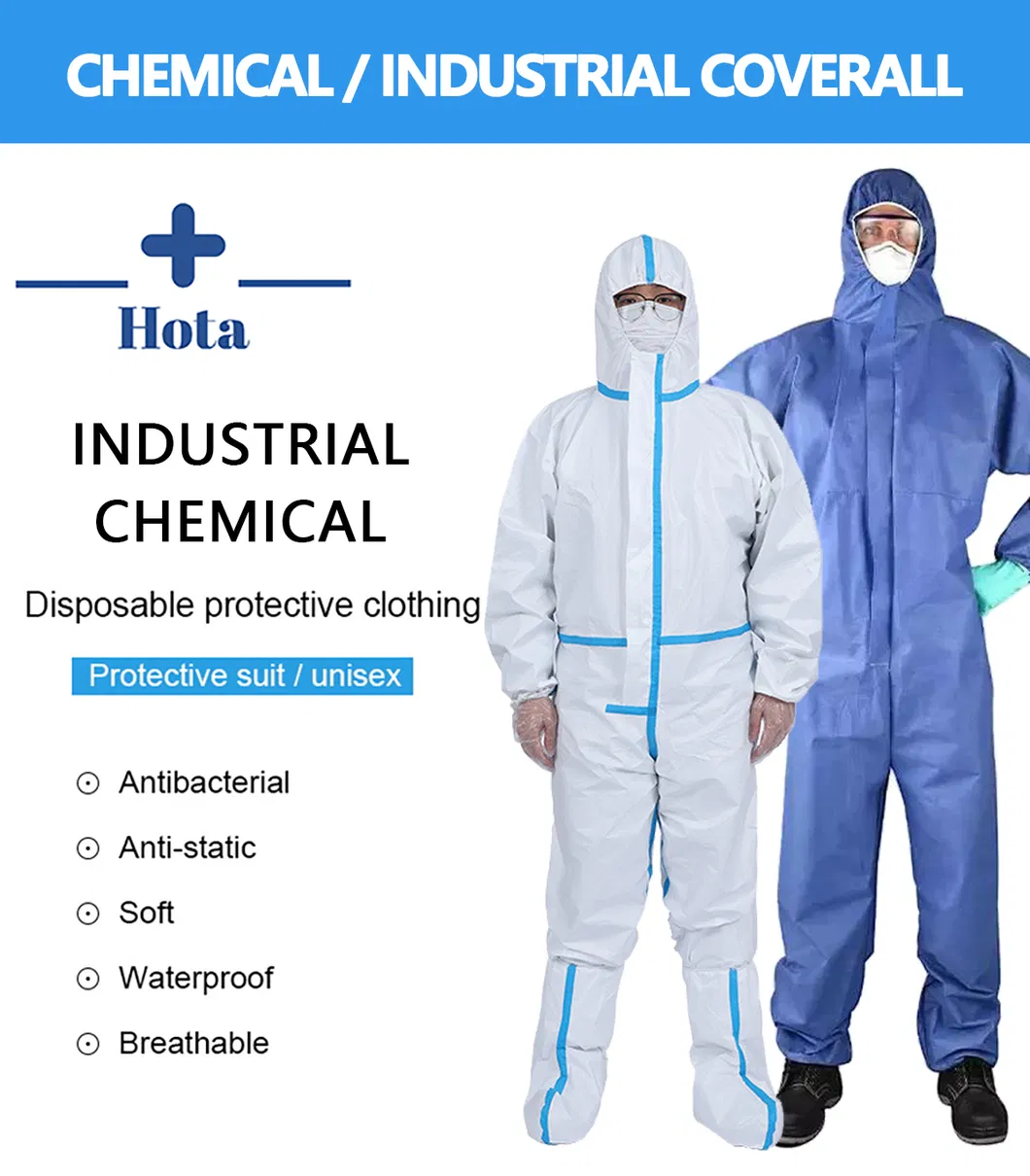 Traje de Protección Industrial Bata de Aislamiento Ropa Protectora Química