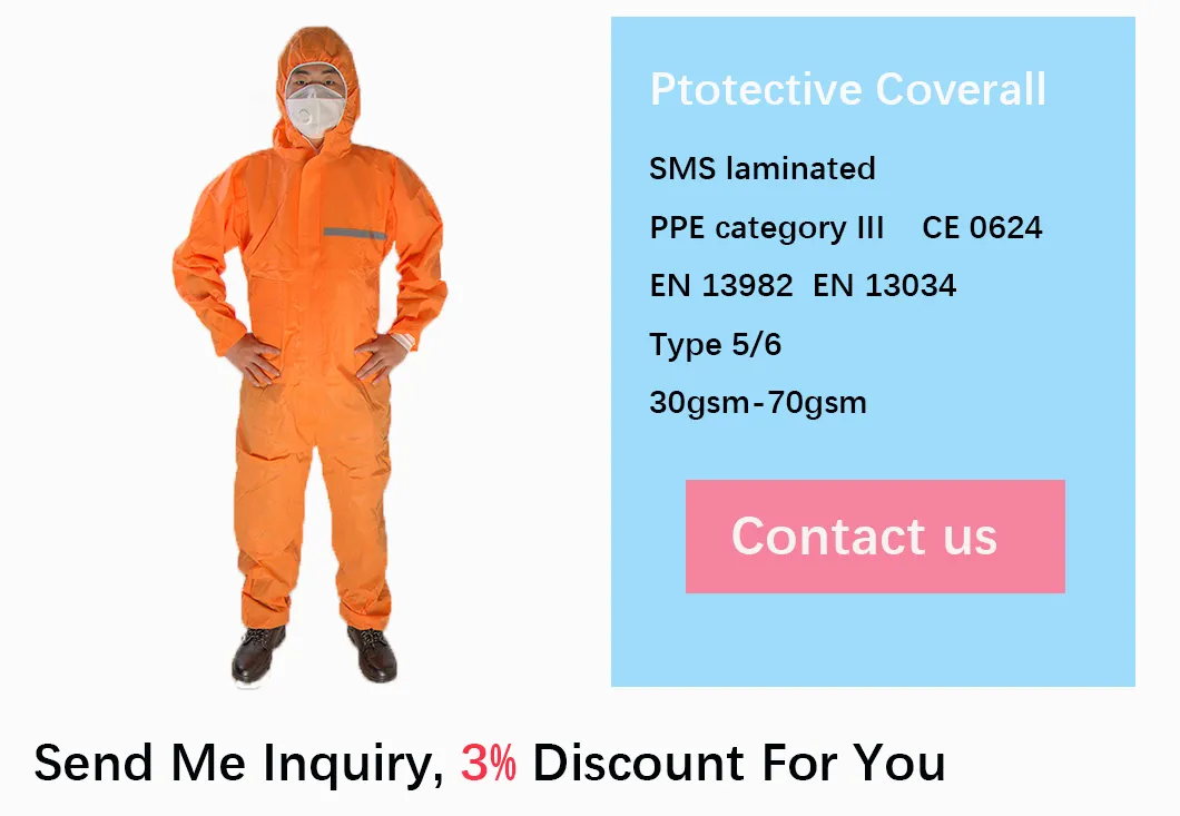 Traje protector microporoso desechable de protección personal contra la radiación electromagnética de cuerpo completo