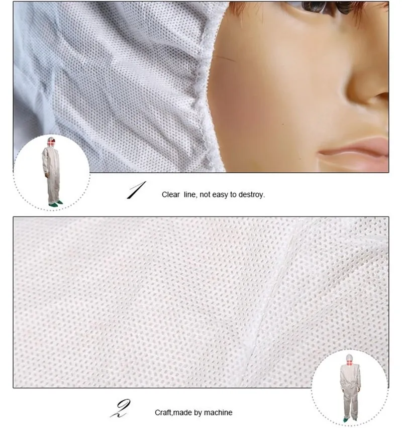 Overoles desechables impermeables ropa protectora M-3XL