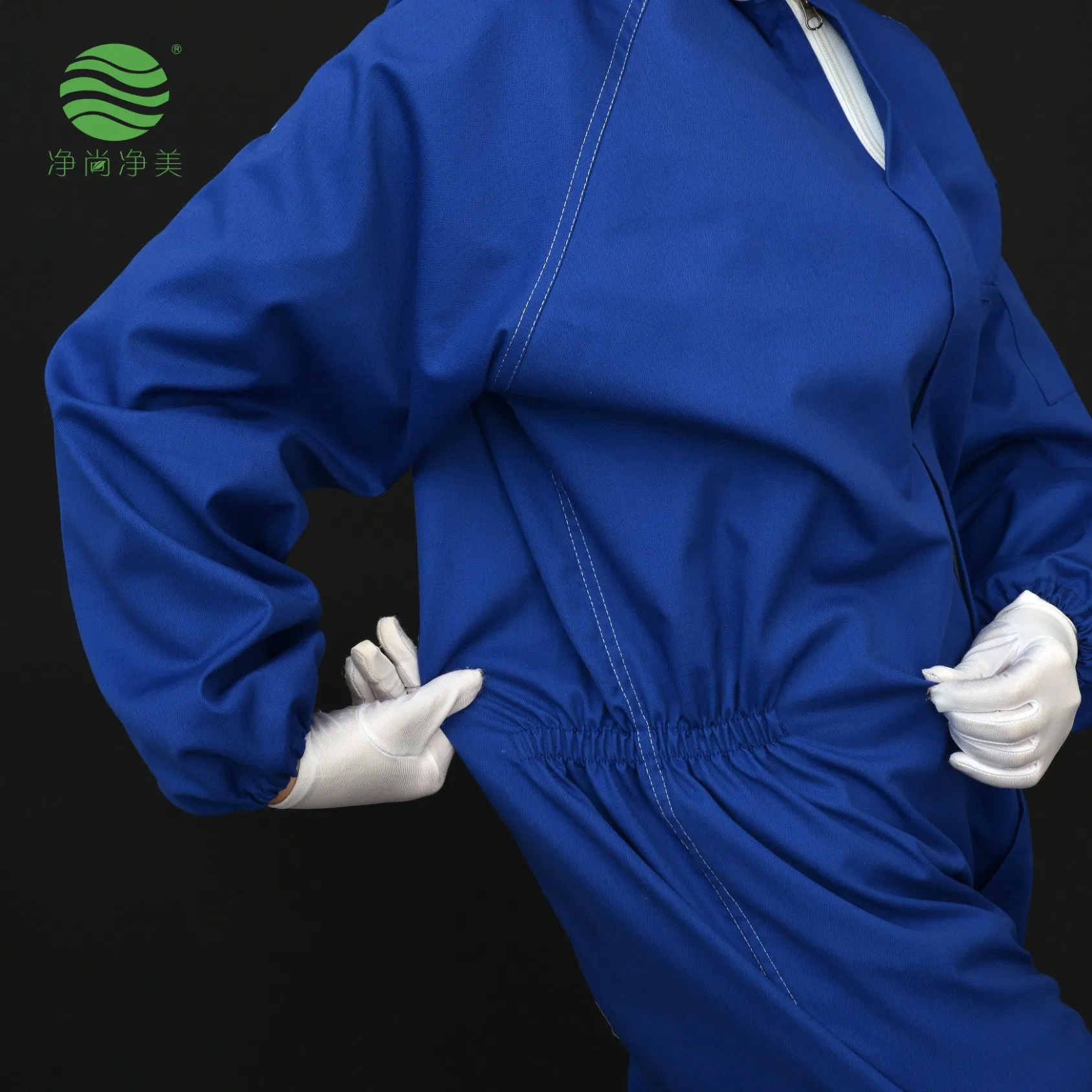 Jsjm1022-3 Mono azul oscuro con rayas de la industria de semiconductores, ropa de seguridad antiestática ESD