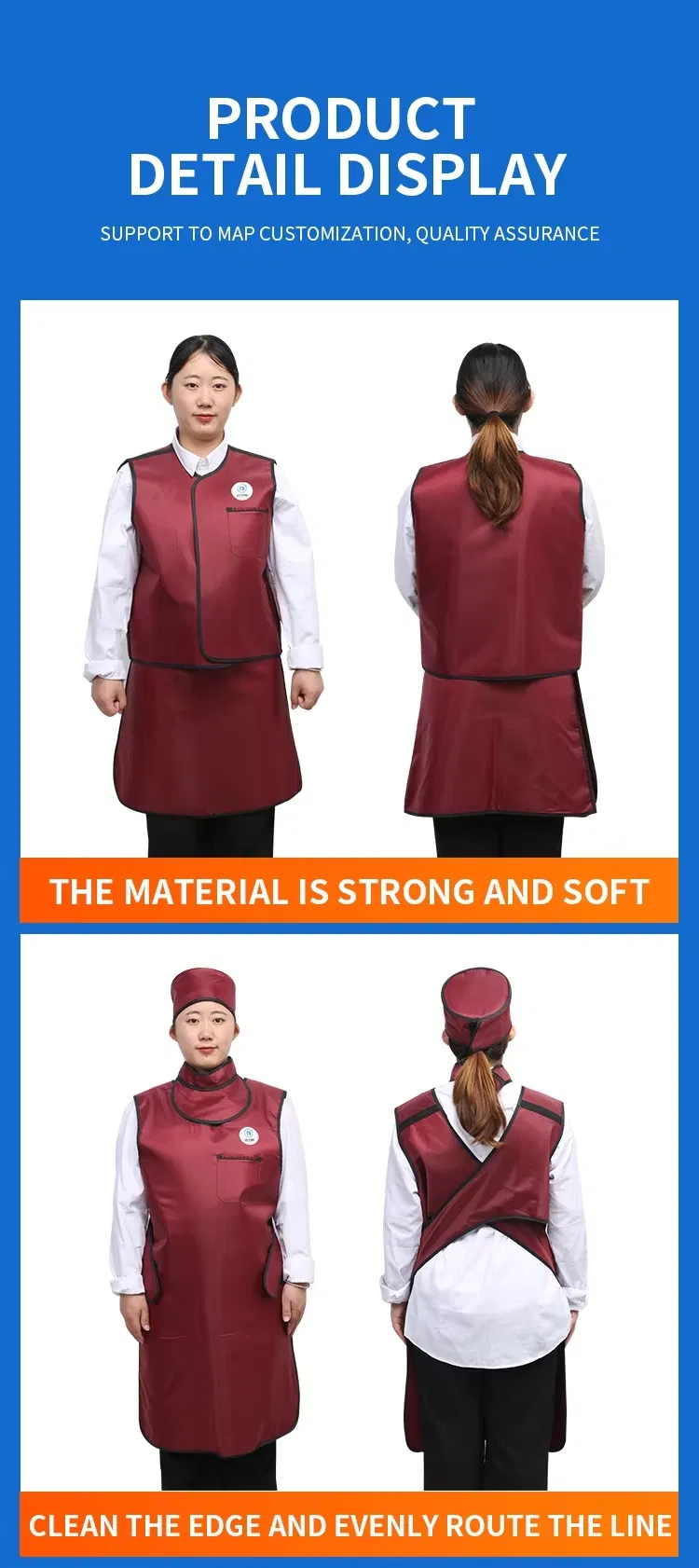 Ropa de Plomo Protectora Dimensiones