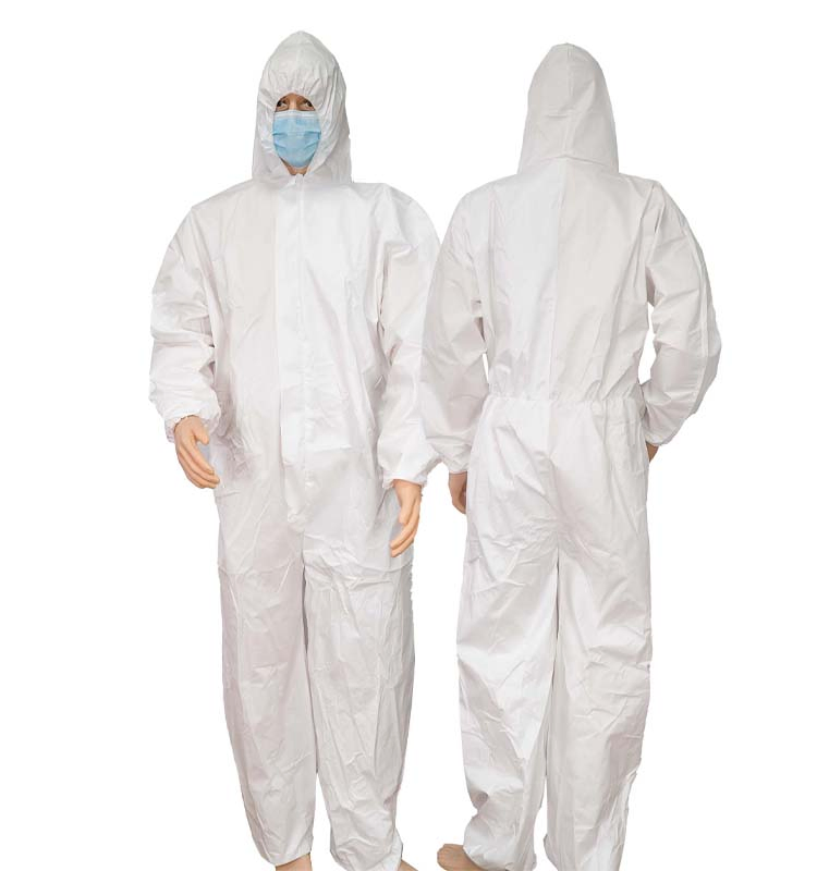 Bata de laboratorio desechable de tela no tejida 60g ropa de trabajo mono vestido de aislamiento ropa protectora