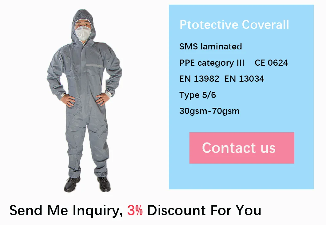 Traje Químico Desechable Cubierto Protección Completa Ropa Protectora