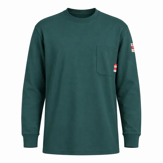 Sudadera de cuello redondo resistente a las llamas Nfpa 2112 ropa antistática para trabajadores de arco eléctrico