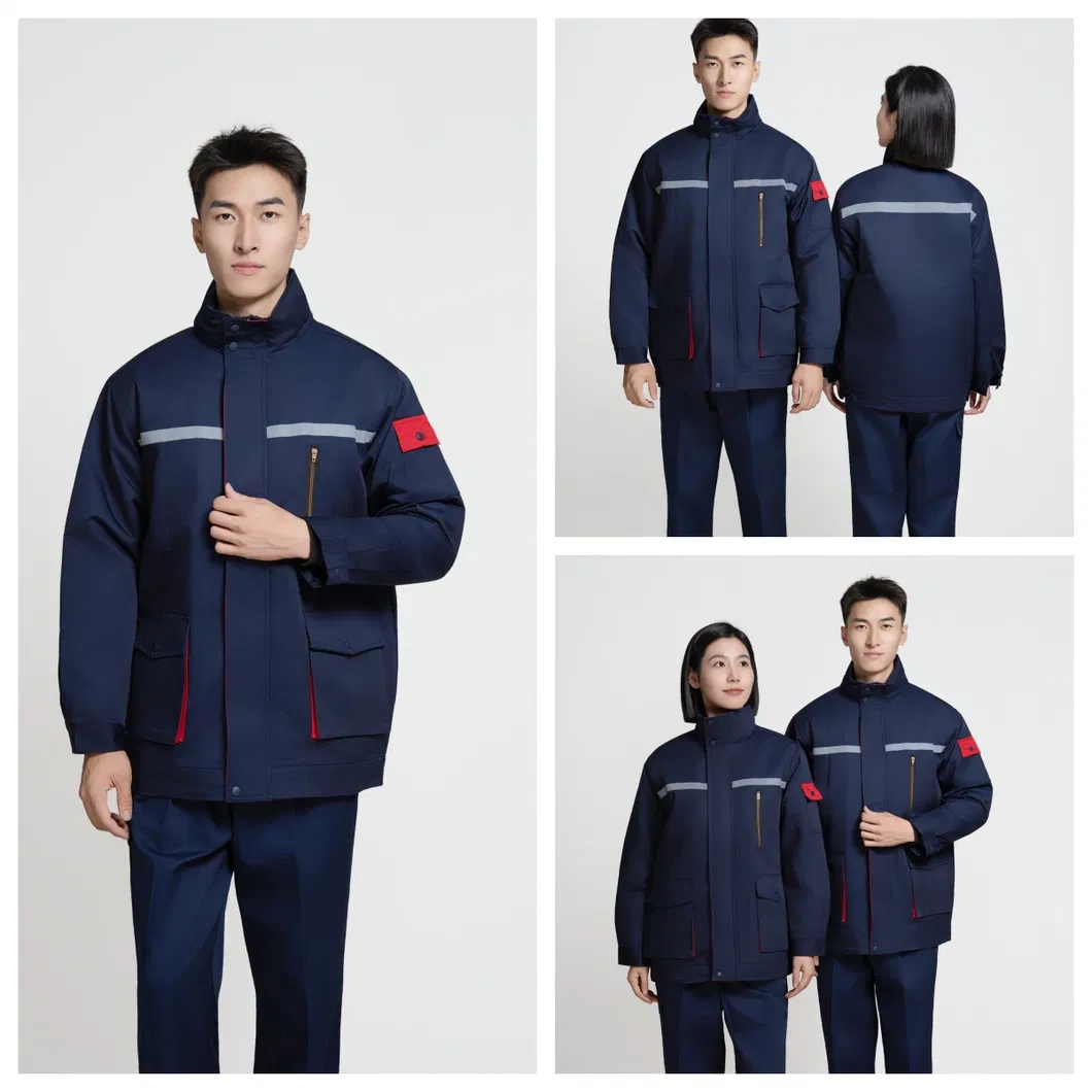 Chaqueta de trabajo protectora unisex para invierno con forro interior desmontable, ropa de seguridad para fábrica y taller