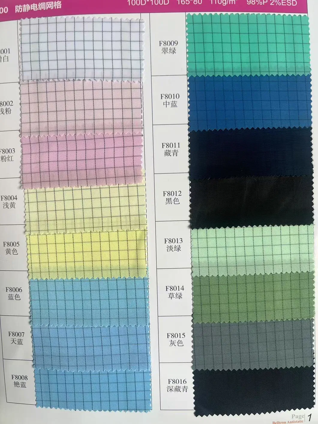 Ropa de sala limpia ESD para la fabricación de semiconductores y chips con diseño de cremallera con fuelle
