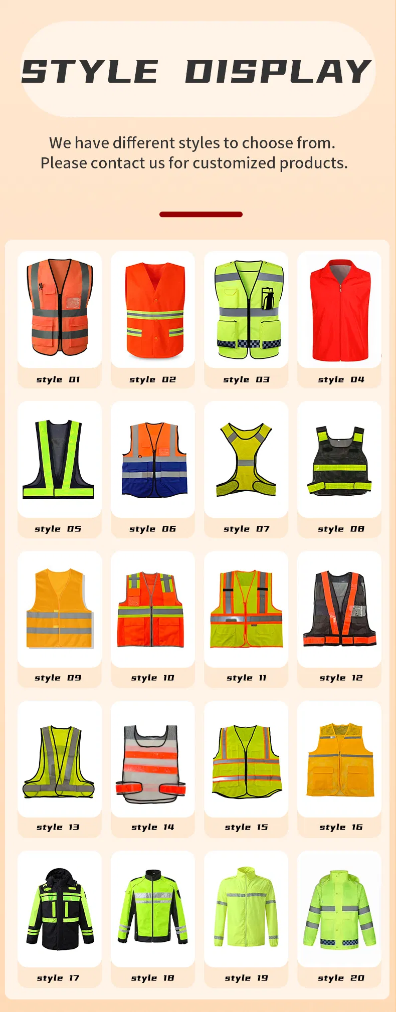 Ropa de trabajo de chaleco de bomberos, ropa de trabajo de seguridad en el sitio de construcción