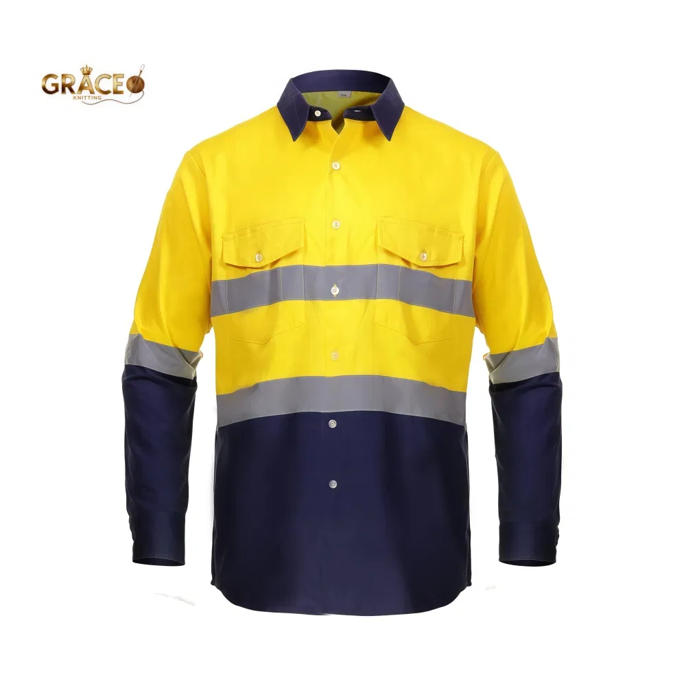 Clase ANSI personalizada 3 Logo personalizado resistente a las llamas, a prueba de fuego, alta visibilidad, ropa de trabajo protectora de seguridad