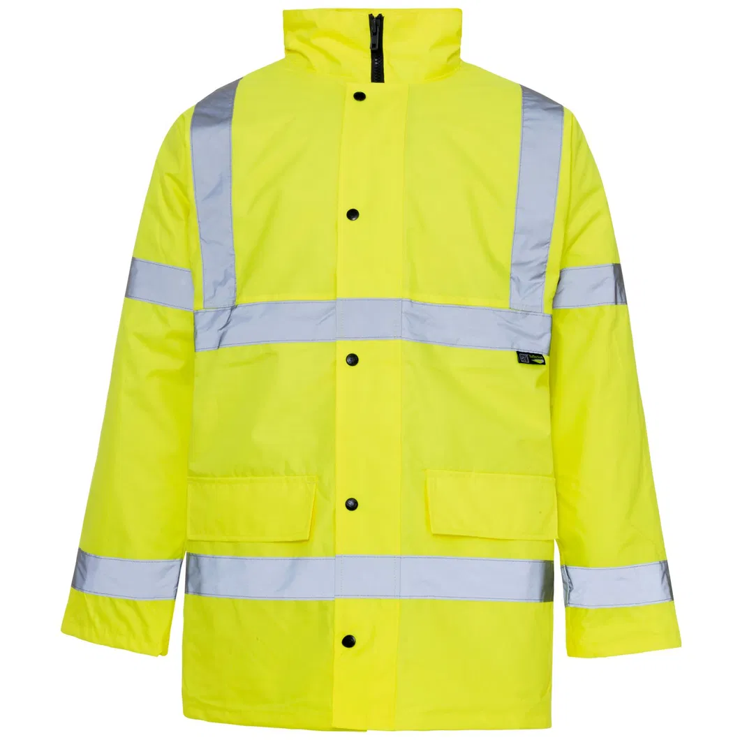 Chaqueta reflectante de alta visibilidad naranja amarilla para trabajo, ropa de seguridad para protección