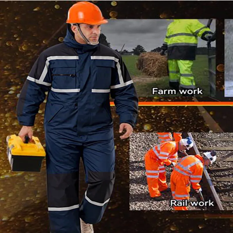 Uniformes protectores impermeables personalizados, overoles reflectantes de seguridad, ropa de trabajo para hombres
