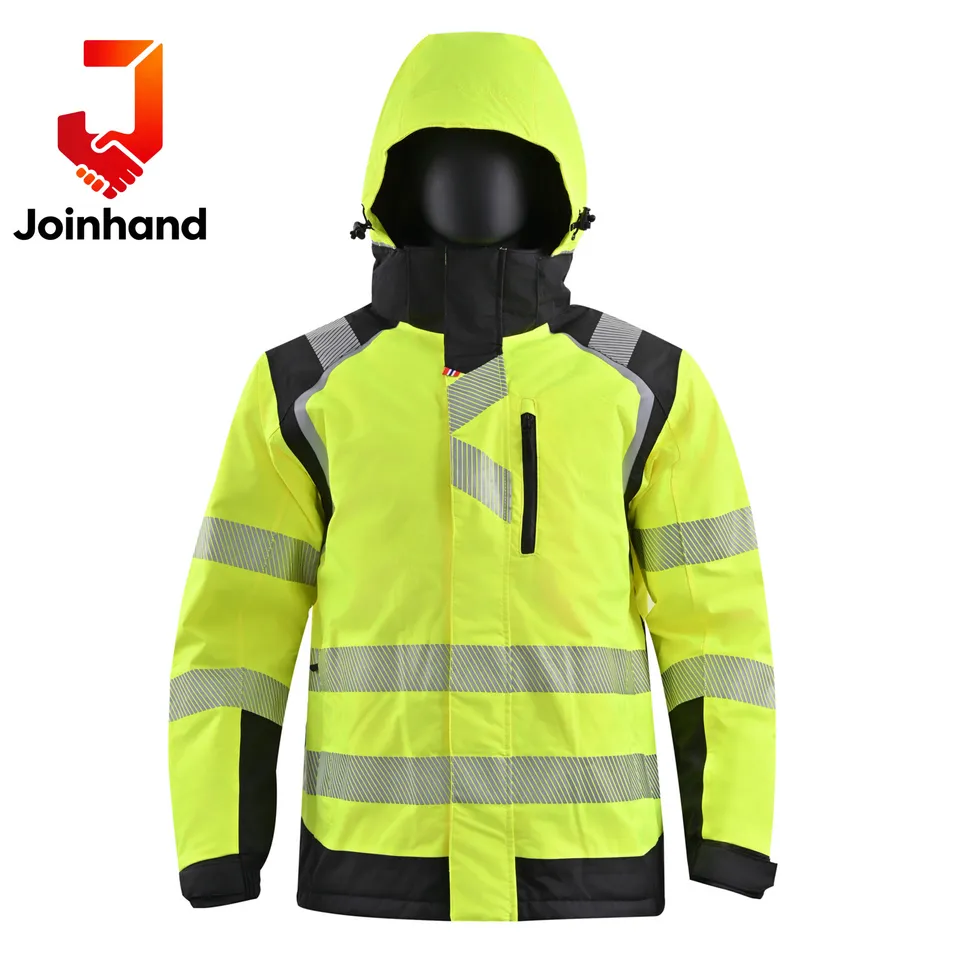 Chaqueta de seguridad impermeable y reflectante de alta visibilidad para invierno, ropa de trabajo para personal de saneamiento y seguridad