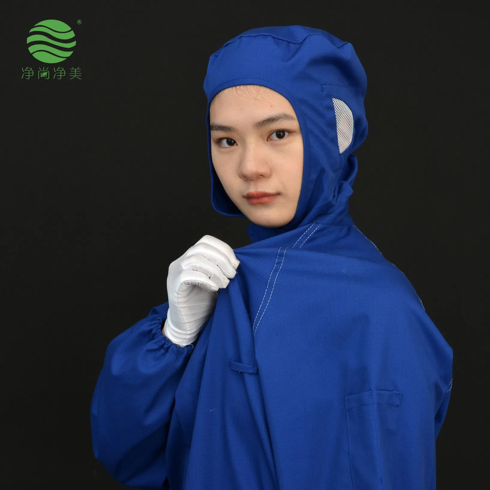 Jsjm1022-3 Mono azul oscuro con rayas de la industria de semiconductores, ropa de seguridad antiestática ESD