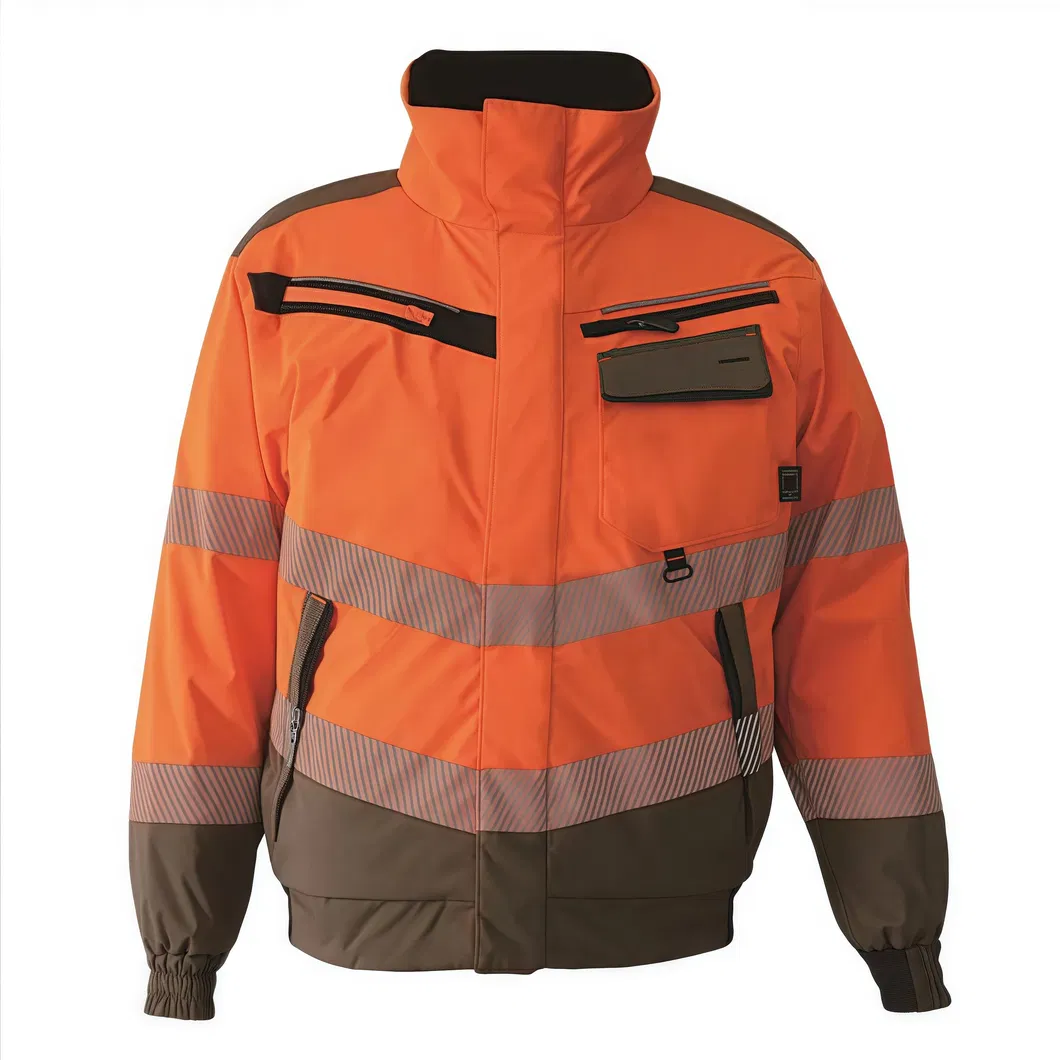 Chaqueta Reflectante de Seguridad para Exteriores Ropa de Alta Visibilidad Traje Mono Uniforme de Guardia de Seguridad Ropa de Trabajo