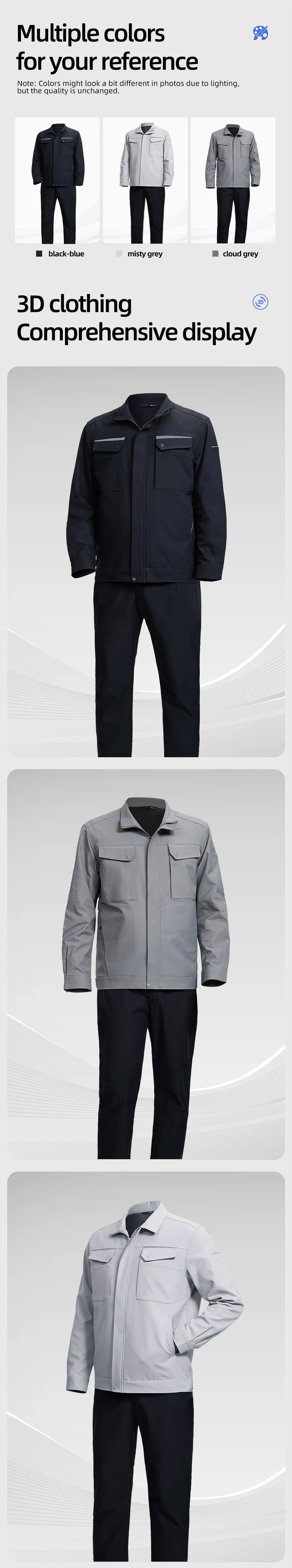 Uniformes de trabajo protectores de seguridad con tela elástica, ropa industrial resistente al desgaste, chaqueta y pantalones de trabajo, ropa de trabajo personalizada