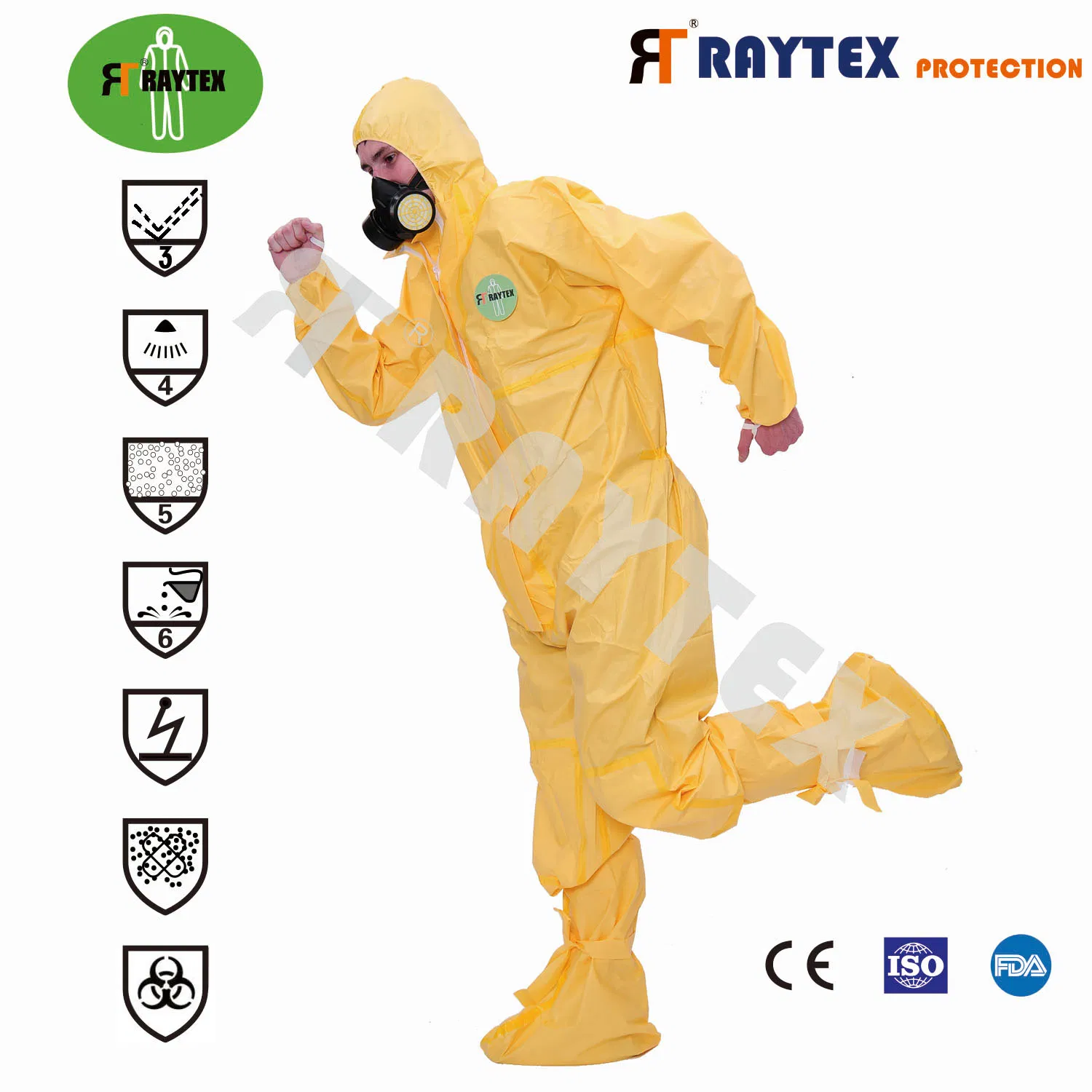 Ropa protectora desechable resistente a fluidos, sellada por ultrasonido, impermeable y recubierta de PP