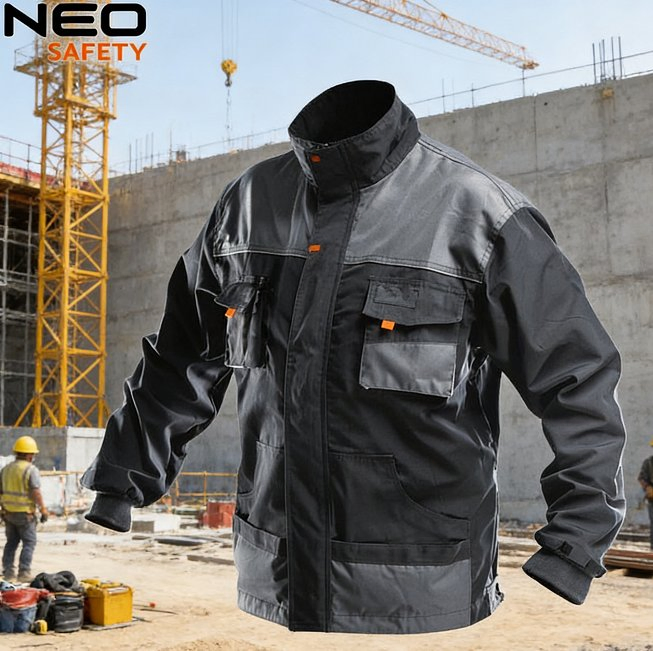 Chaqueta de trabajo multi-bolsillos para exteriores de fábrica, ropa industrial protectora de moda para hombres
