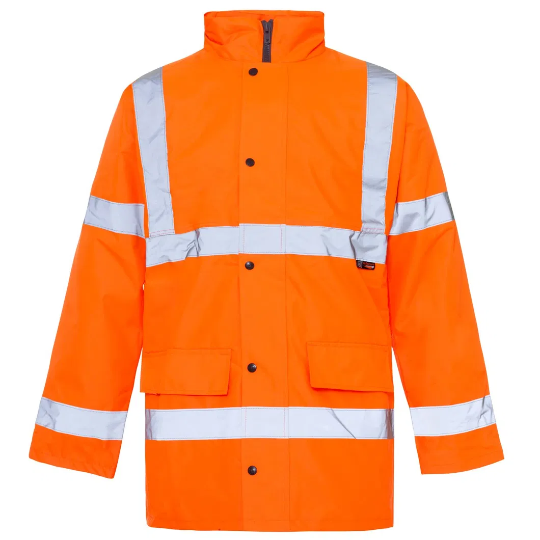 Chaqueta reflectante de alta visibilidad naranja amarilla para trabajo, ropa de seguridad para protección