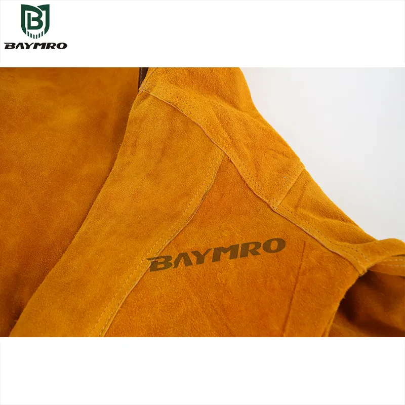 Ropa de trabajo protectora de cuero de vaca para soldadura, reversible, cubierta de botas, retardante de llama En11611