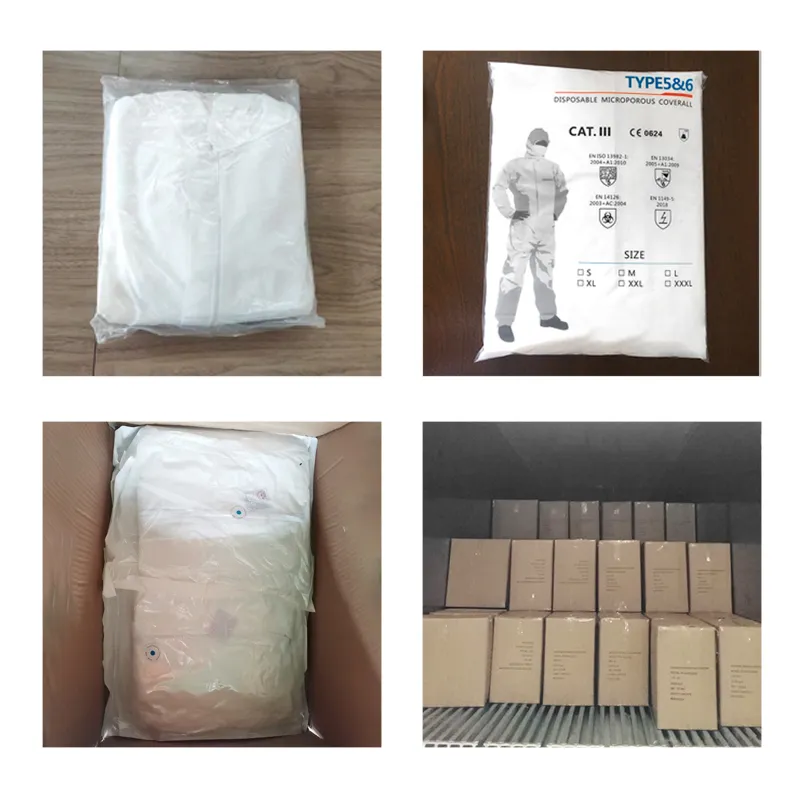 Embalaje de sobretodos desechables en cajas