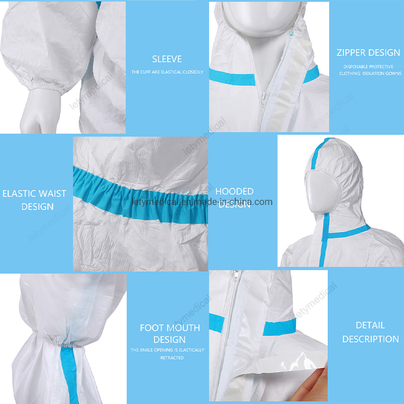 Ropa protectora médica desechable, batas de operación para hospitales, bata de aislamiento médica desechable