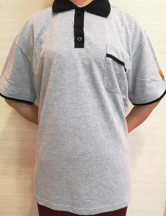 Ropa ESD de Leenol para sala limpia, camiseta polo ESD, ropa antistática
