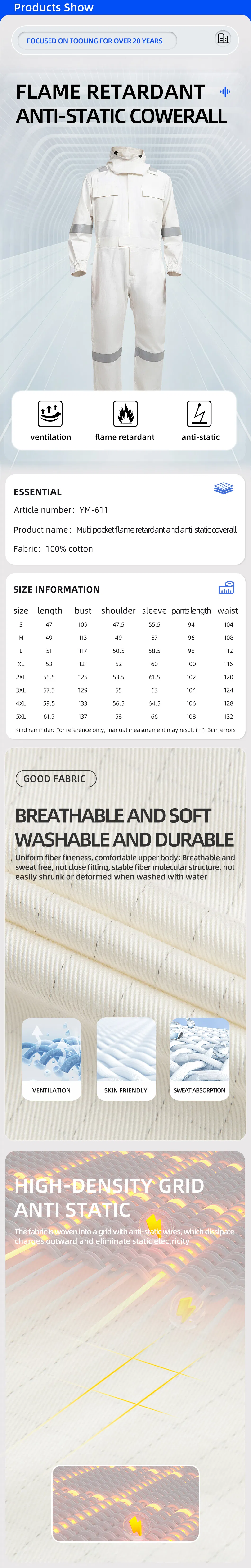 Overoles de trabajo antiestáticos directos de fábrica con capucha, ropa de trabajo resistente al fuego