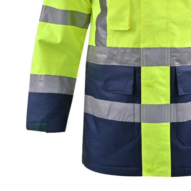 Chaqueta de seguridad exterior impermeable, cortaviento y reflectante de alta visibilidad para personal de seguridad