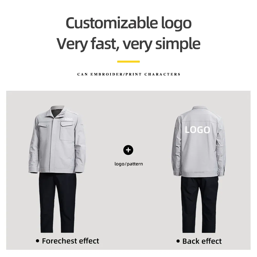 Uniformes de trabajo protectores de seguridad con tela elástica, ropa industrial resistente al desgaste, chaqueta y pantalones de trabajo, ropa de trabajo personalizada