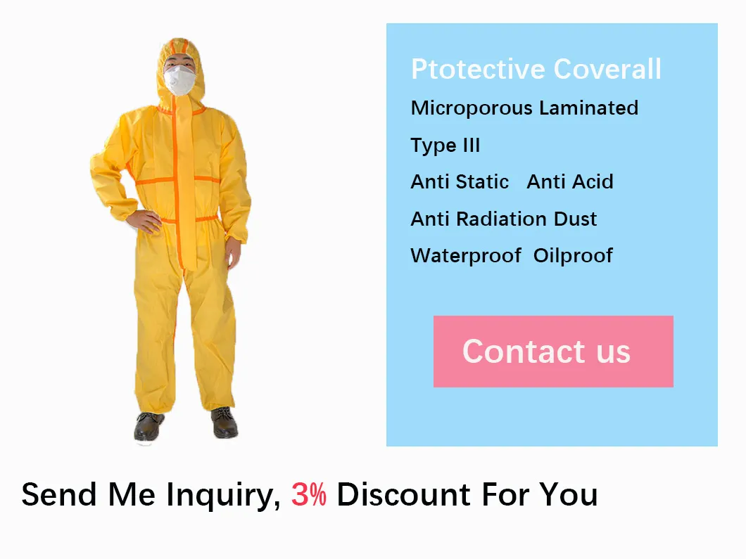 Ropa protectora química desechable de PP y PE no tejido grueso L XL XXL