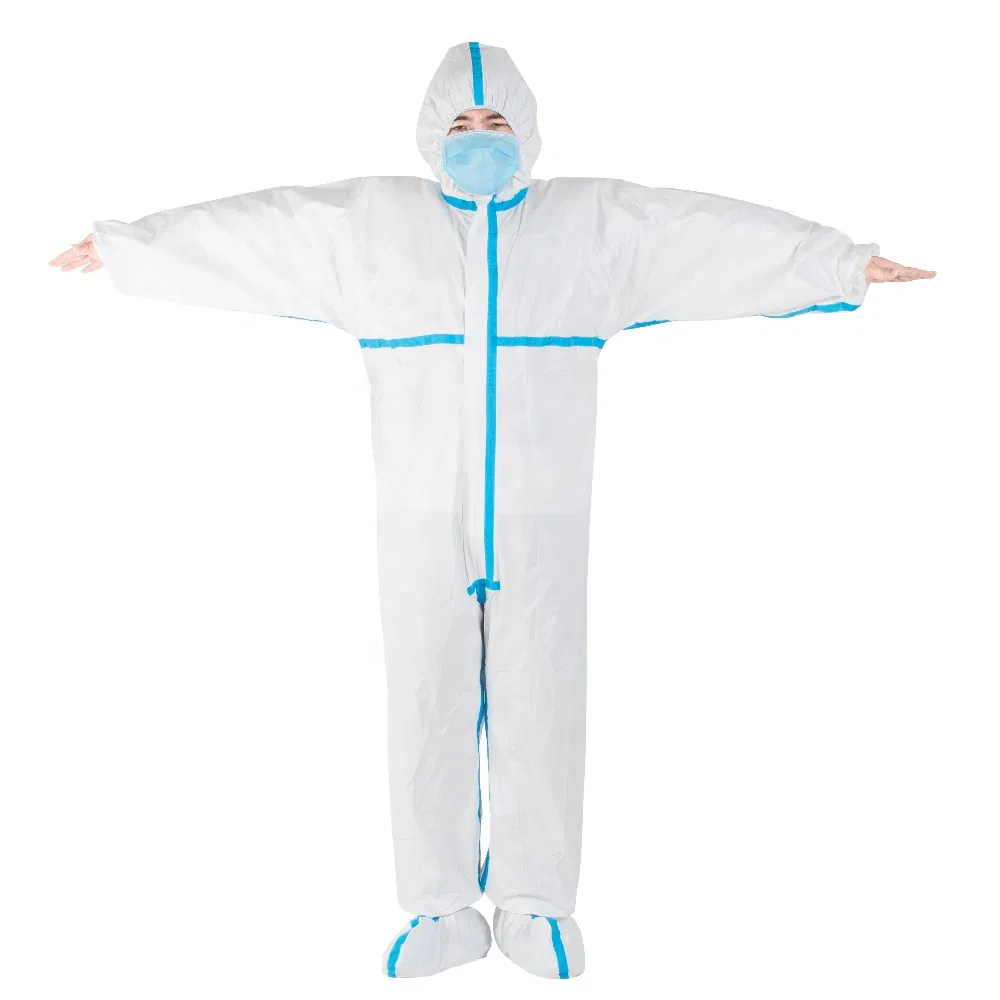 Traje de protección médica, mono, EPI, bata de aislamiento de cuerpo completo
