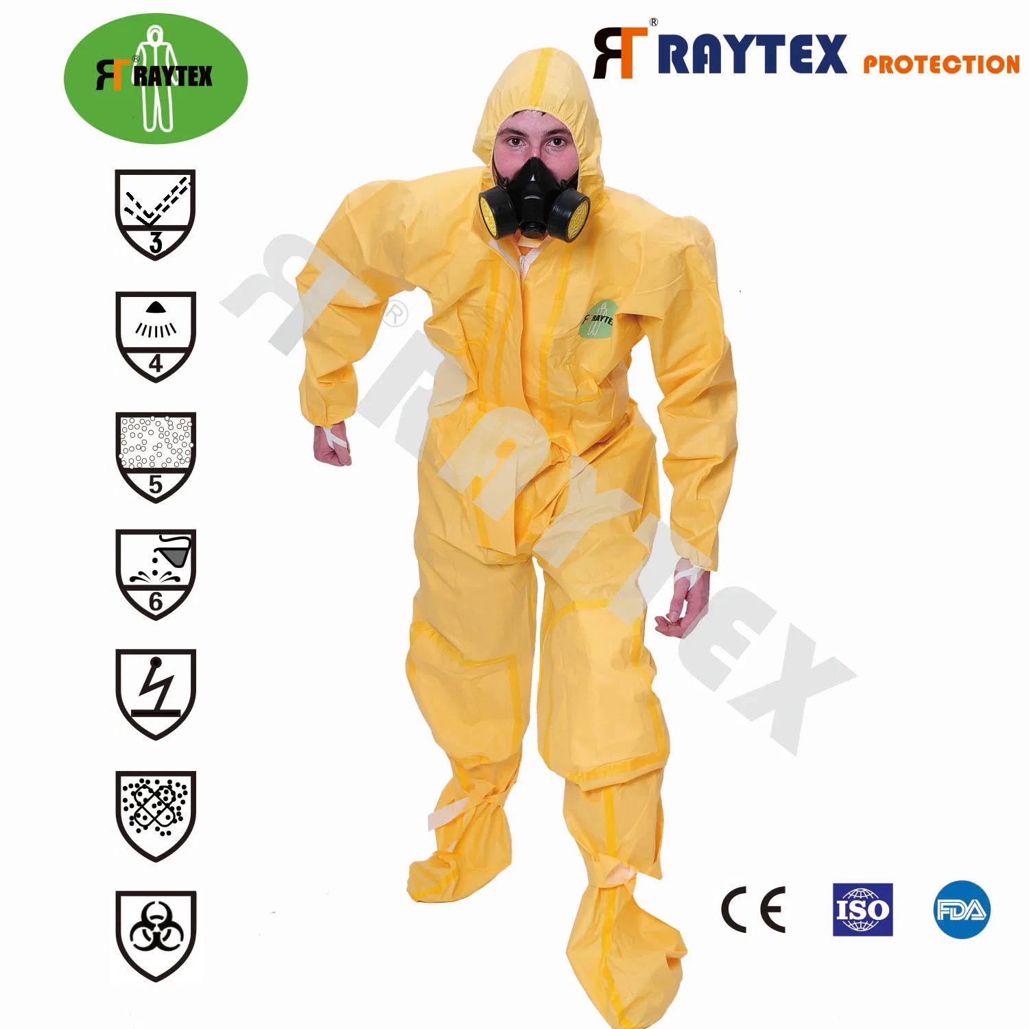 Ropa protectora desechable resistente a fluidos, sellada por ultrasonido, impermeable y recubierta de PP