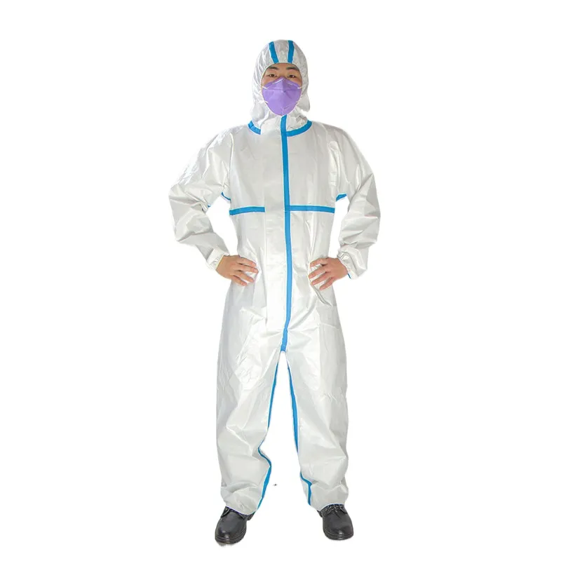 Traje de Seguridad En14126 Mono Desechable Microporoso Impermeable y Transpirable Ropa Protectora