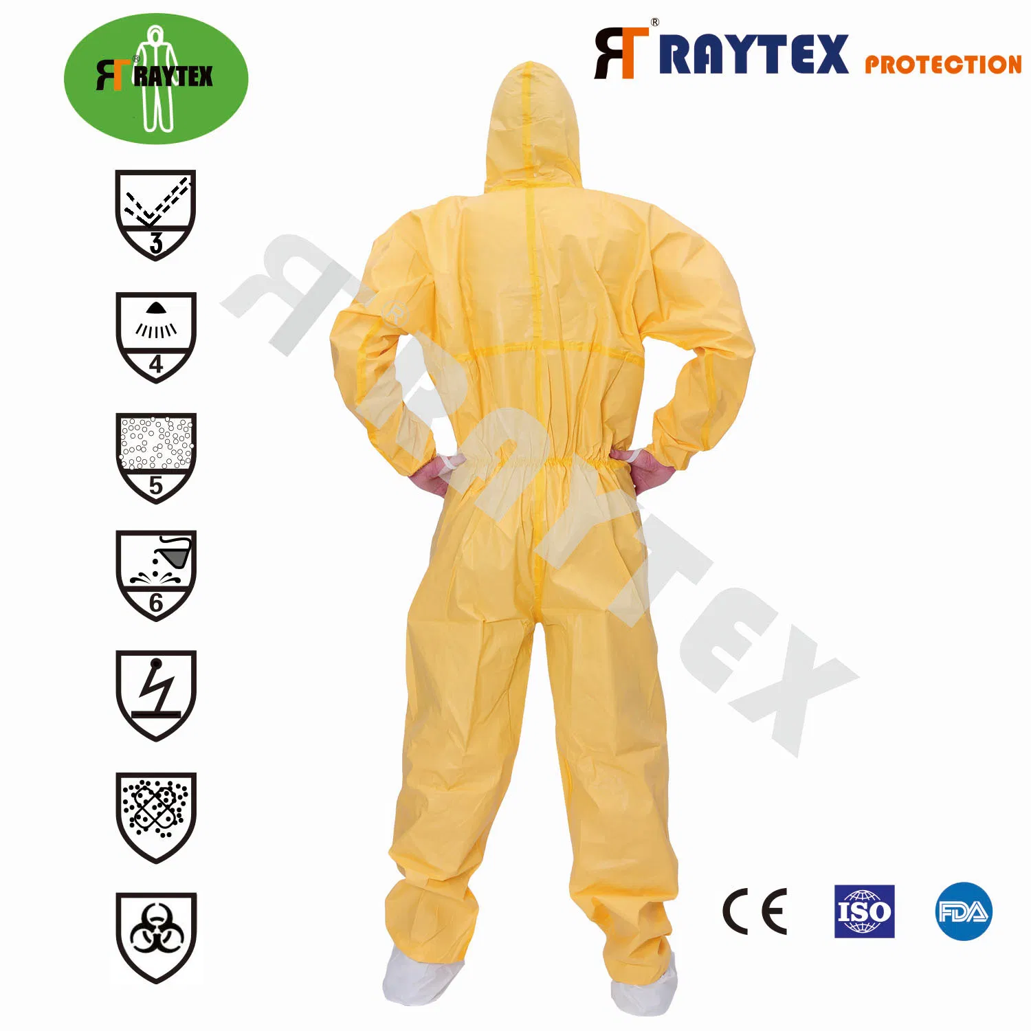 Ropa protectora desechable resistente a fluidos, sellada por ultrasonido, impermeable y recubierta de PP