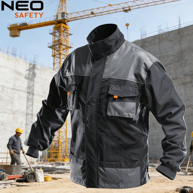 Chaqueta de trabajo multi-bolsillos para exteriores de fábrica, ropa industrial protectora de moda para hombres