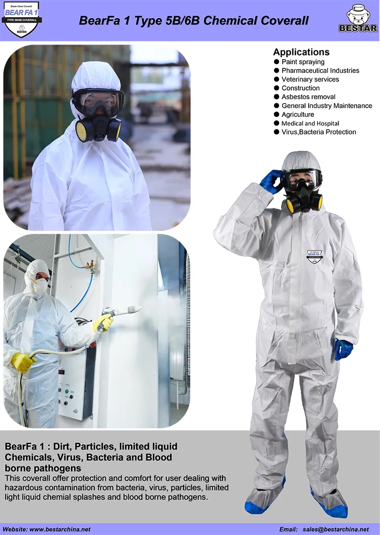 Buena Calidad Ropa de Seguridad Médica Tipo 5b