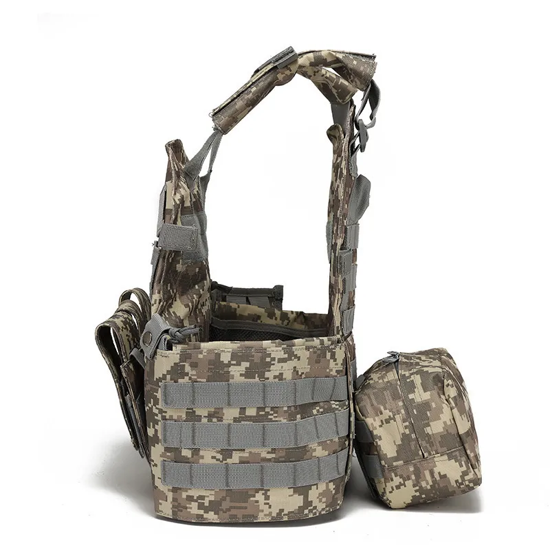 Chaleco táctico multifuncional para exteriores, chaleco de combate de camuflaje, ropa protectora