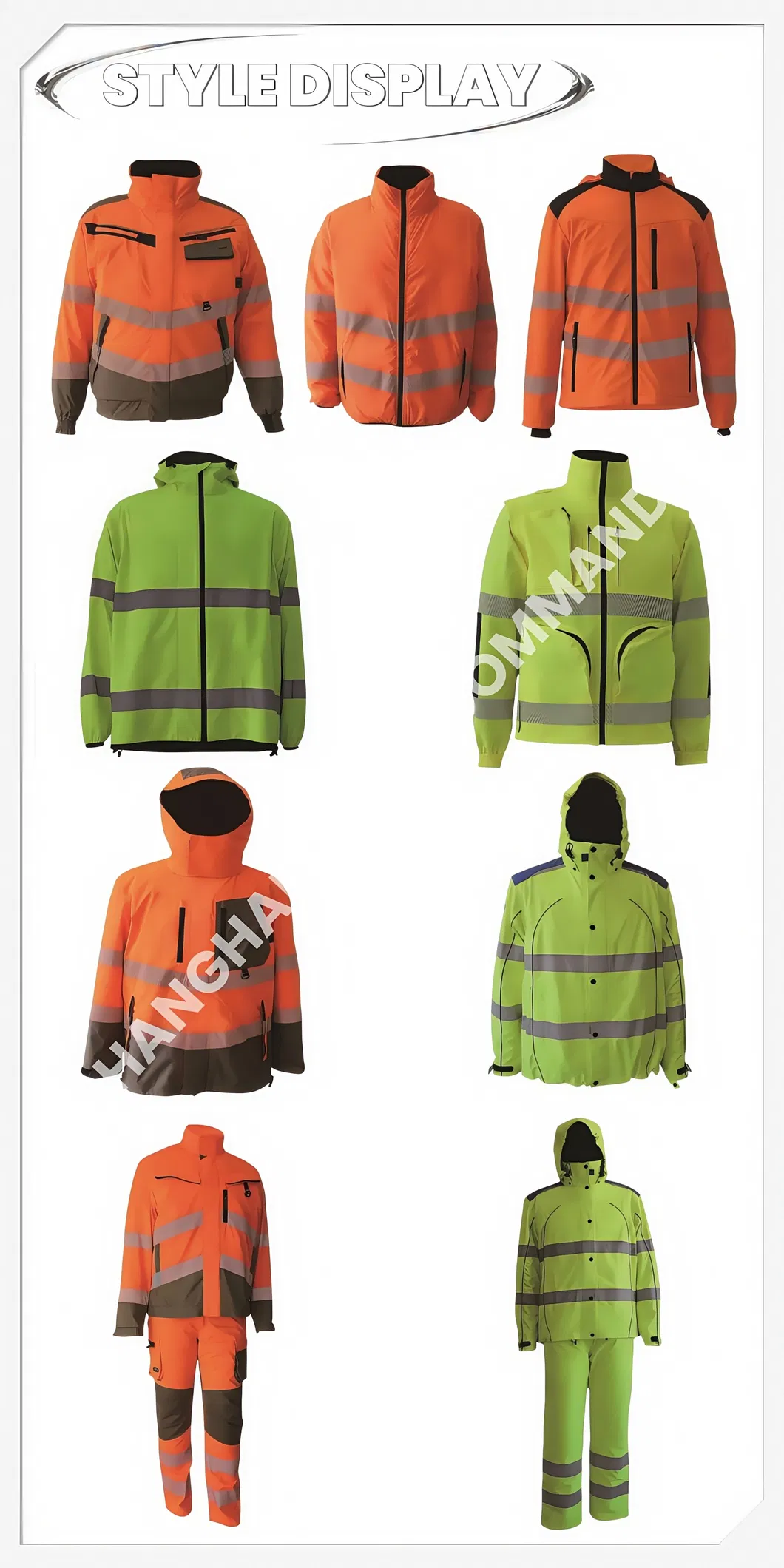 Chaqueta Reflectante de Seguridad para Exteriores Ropa de Alta Visibilidad Traje Mono Uniforme de Guardia de Seguridad Ropa de Trabajo