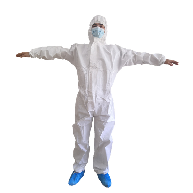Mono desechable impermeable transpirable traje de trabajo blanco ropa protectora médica