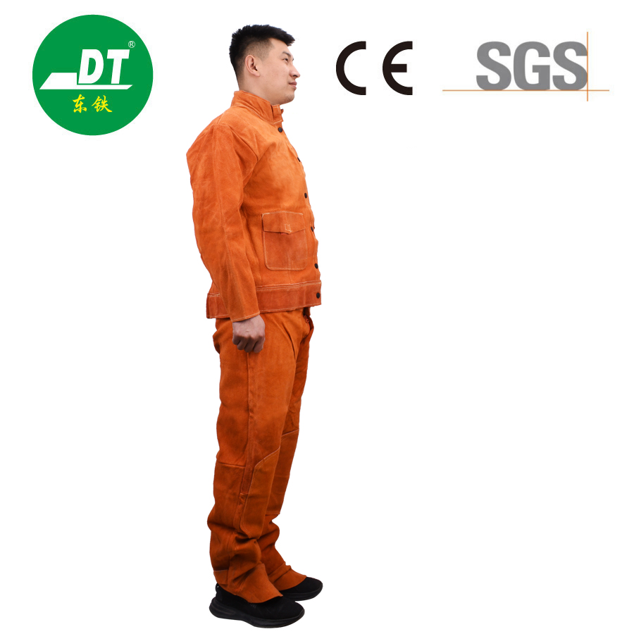 Ropa protectora de soldadura de cuero de vaca suave y cómoda