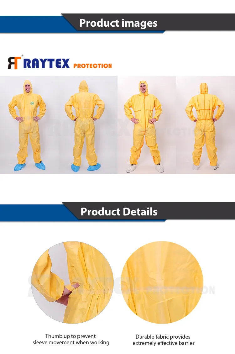 Ropa protectora desechable de recubrimiento de PP no tejido CE fabricante PPE